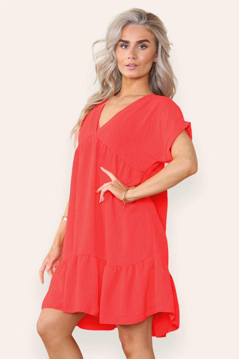 Fancy Style Tiered Smock Dress - Multi Trends