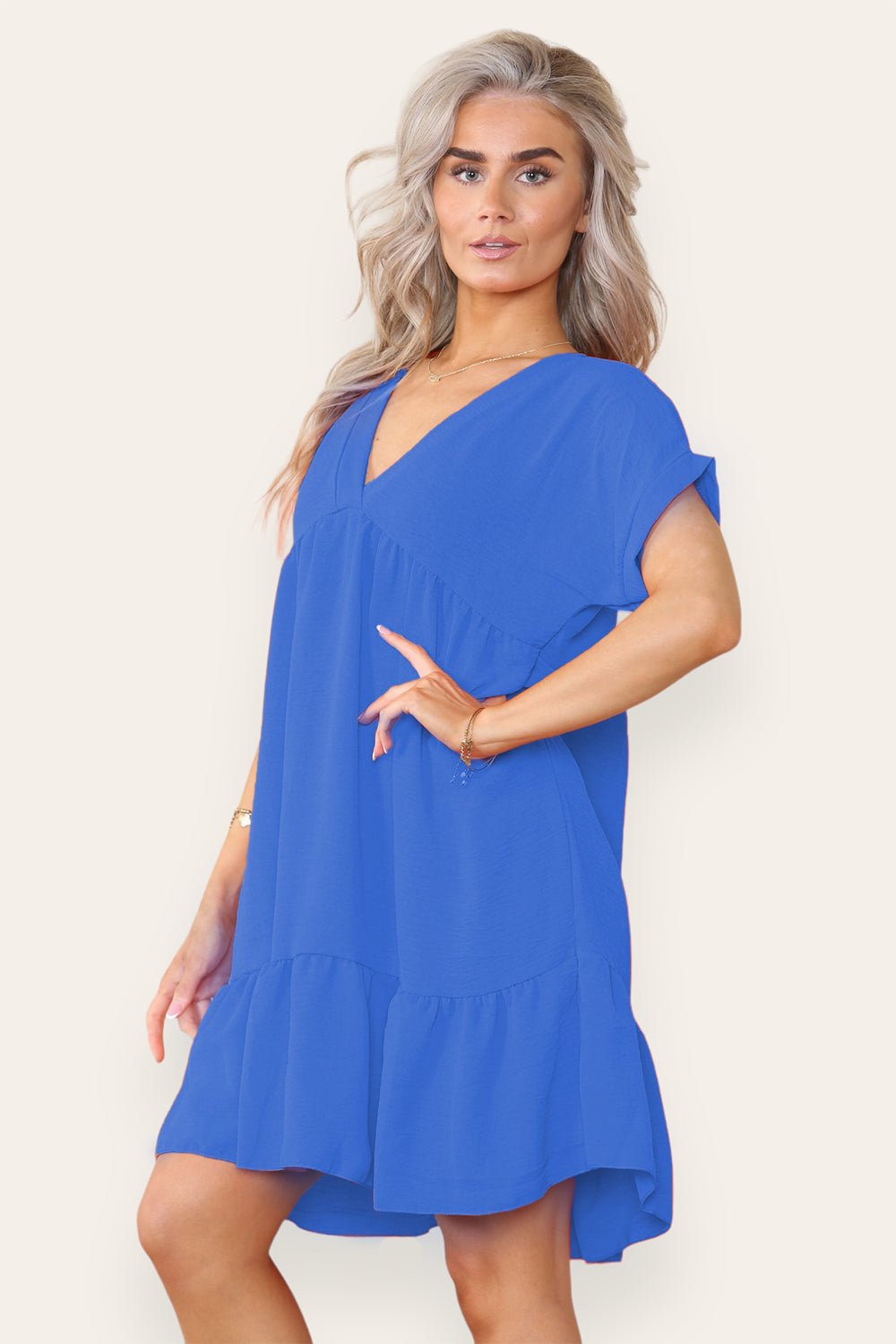 Fancy Style Tiered Smock Dress - Multi Trends