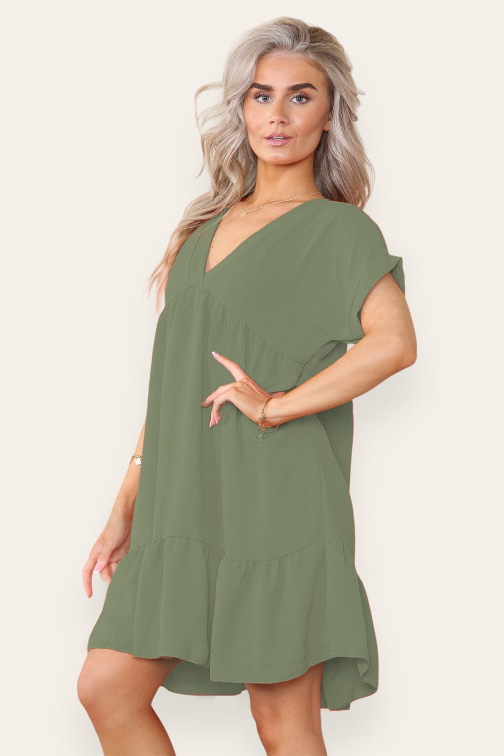 Fancy Style Tiered Smock Dress - Multi Trends