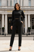 Ladies New Compressed Rib Button Suit