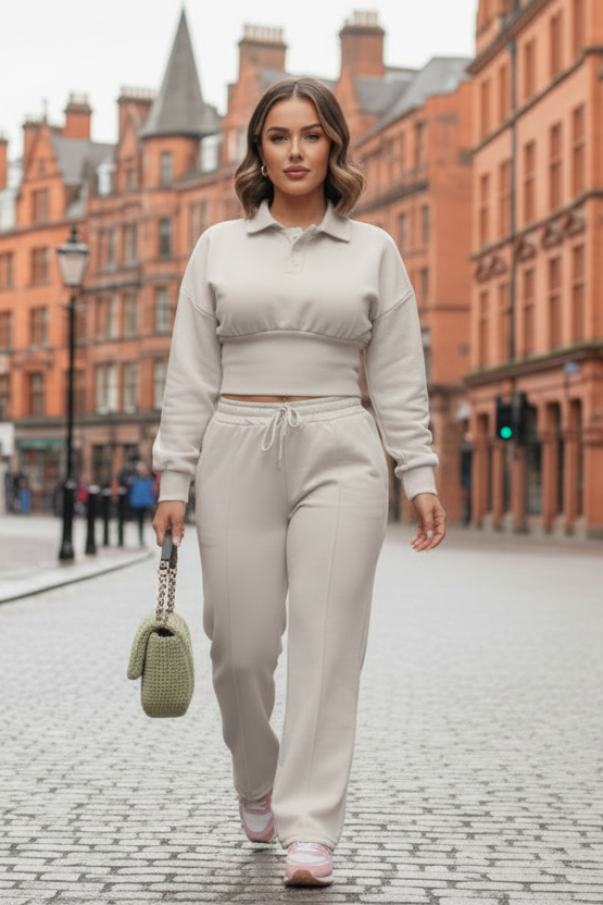 Ladies Two-Piece Collar Co-Ord Set