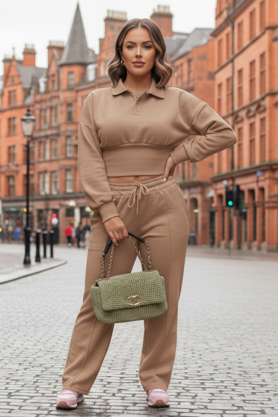 Ladies Two-Piece Collar Co-Ord Set