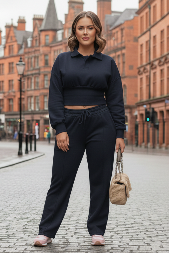 Ladies Two-Piece Collar Co-Ord Set