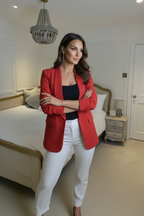 Ruched Sleeve Blazer