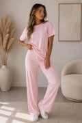 Side Cinched Flared Trousers Set