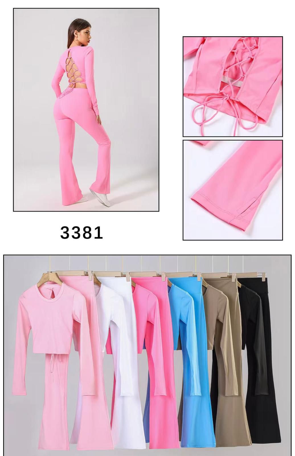 Super Fitness Cutout Round Neck Cross Back Syoga Wrap Top Active Gym Set