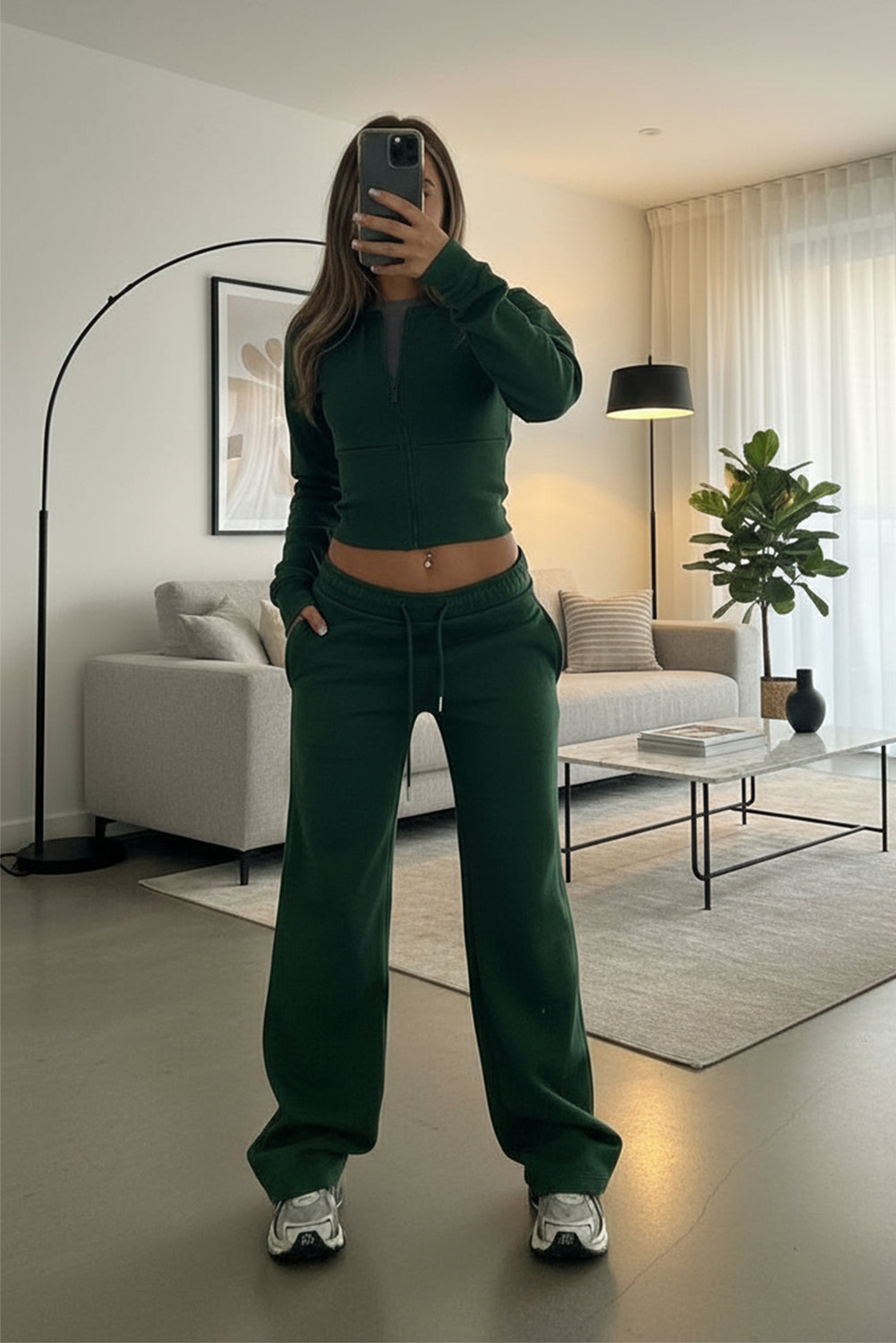 Wide Leg Zip Crop Tracksuit