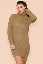 Polo Roll Neck Over Sized Ribbed Knitted Florescent Chunky Sweater Jum