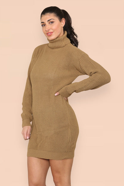 Polo Roll Neck Over Sized Ribbed Knitted Florescent Chunky Sweater Jum