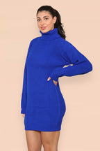 Polo Roll Neck Over Sized Ribbed Knitted Florescent Chunky Sweater Jum