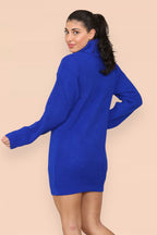 Polo Roll Neck Over Sized Ribbed Knitted Florescent Chunky Sweater Jum