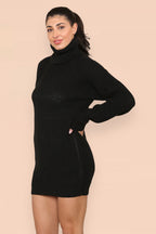 Polo Roll Neck Over Sized Ribbed Knitted Florescent Chunky Sweater Jum