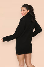 Polo Roll Neck Over Sized Ribbed Knitted Florescent Chunky Sweater Jum