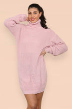 Polo Roll Neck Over Sized Ribbed Knitted Florescent Chunky Sweater Jum