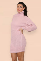 Polo Roll Neck Over Sized Ribbed Knitted Florescent Chunky Sweater Jum