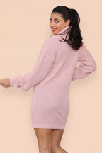 Polo Roll Neck Over Sized Ribbed Knitted Florescent Chunky Sweater Jum