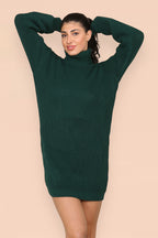 Polo Roll Neck Over Sized Ribbed Knitted Florescent Chunky Sweater Jum