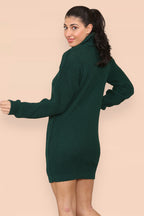 Polo Roll Neck Over Sized Ribbed Knitted Florescent Chunky Sweater Jum