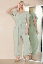 Tie Waist Stylish Harem Jumpsuit