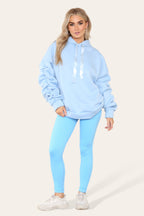 Oversized Ruched Sleeves Hoodie With Satin Ribbon with High Waist High