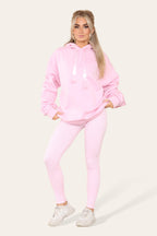 Oversized Ruched Sleeves Hoodie With Satin Ribbon with High Waist High