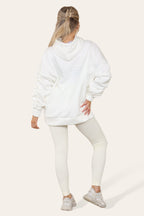 Oversized Ruched Sleeves Hoodie With Satin Ribbon with High Waist High