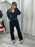 Cropped Zip Hoodie & Trouser Set