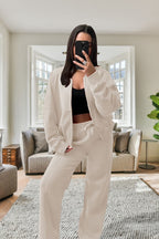 Bomber New Style Oversized Fleece Zipper and Wide Leg Tracksuit - MultiTrends Limited