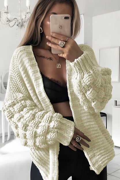 Bubble Sleeves Stylish Knitted Cardigan - MultiTrends Limited
