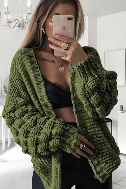 Bubble Sleeves Stylish Knitted Cardigan - MultiTrends Limited