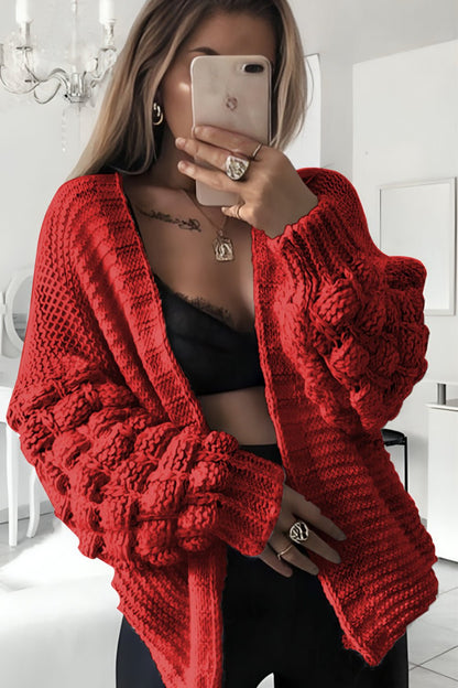Bubble Sleeves Stylish Knitted Cardigan - MultiTrends Limited