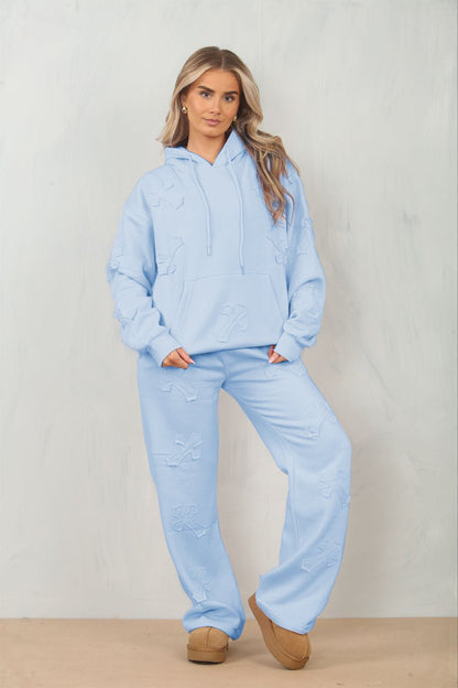 Cross Patched Oversized Hoodie and Joggers Tracksuit - MultiTrends Limited