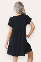 Fancy Style Tiered Smock Dress - Multi Trends