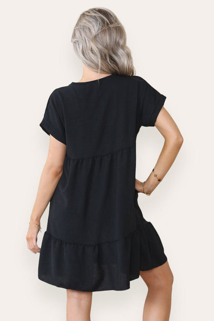 Fancy Style Tiered Smock Dress - Multi Trends