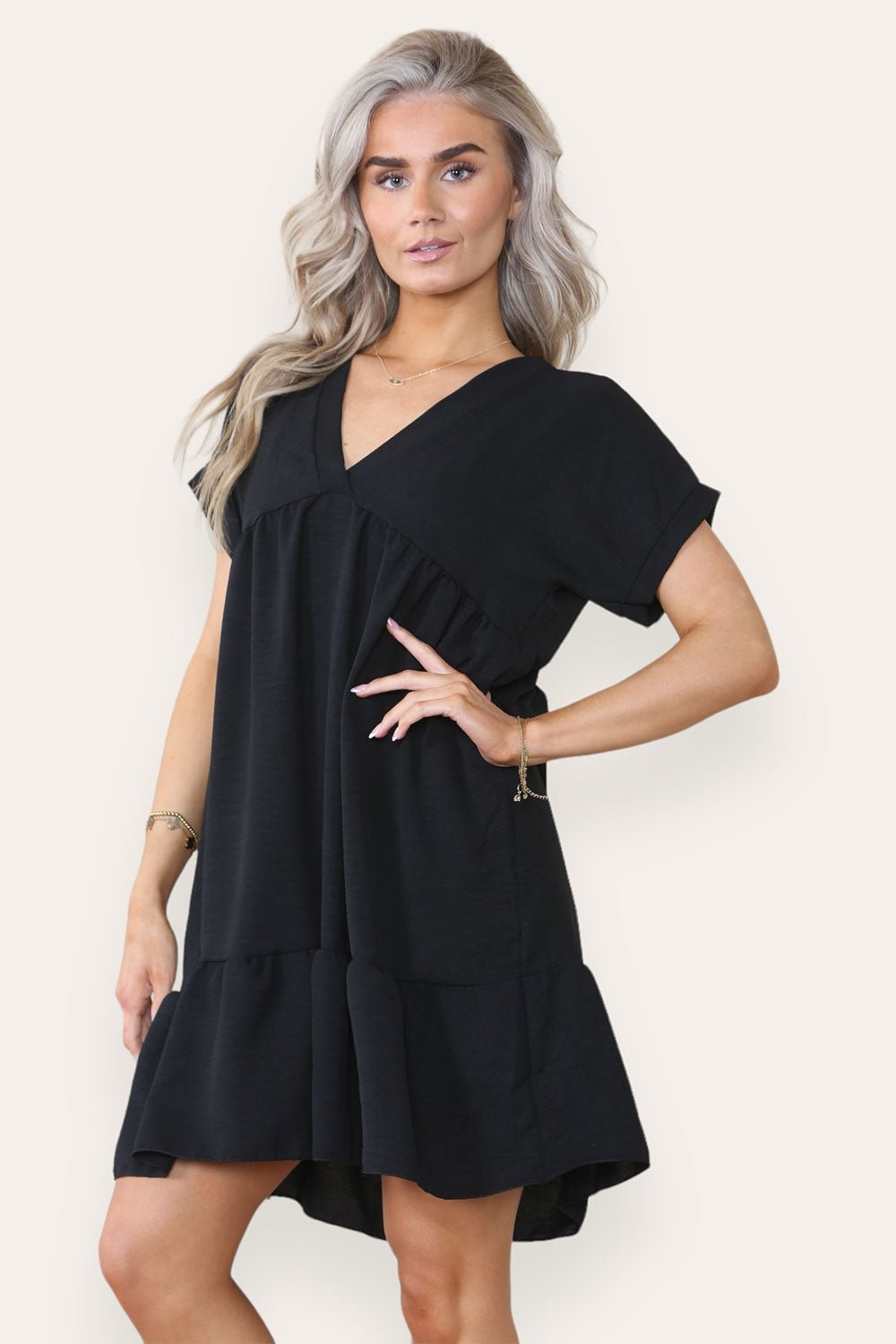 Fancy Style Tiered Smock Dress - Multi Trends
