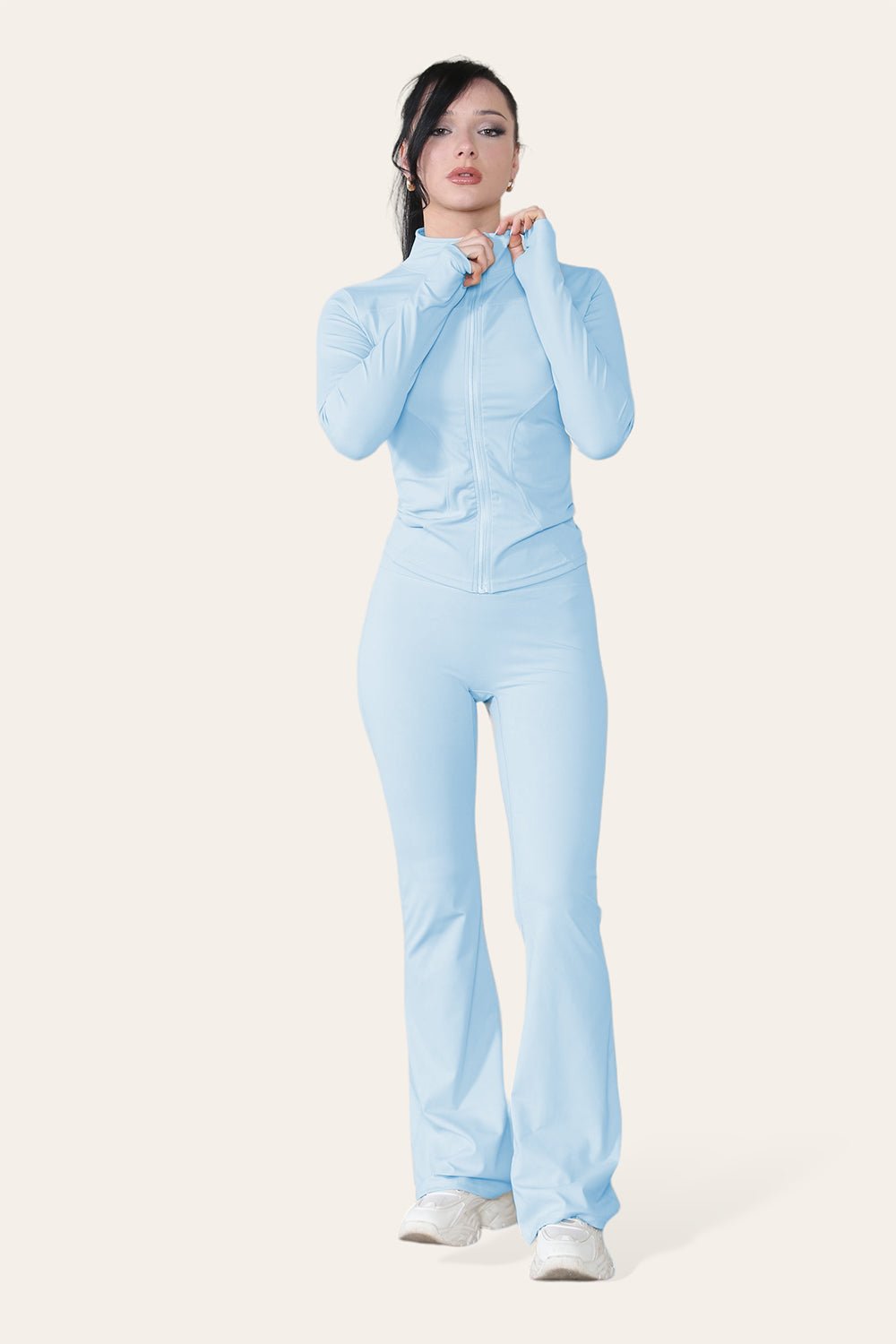 Fitted Active Yoga Lightweight Top Zip Up Workout Jacket - Multi Trends