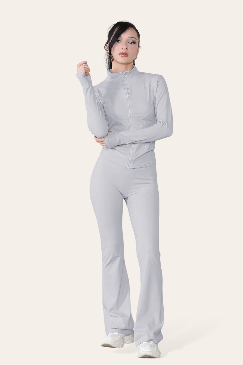 Fitted Active Yoga Lightweight Top Zip Up Workout Jacket - Multi Trends