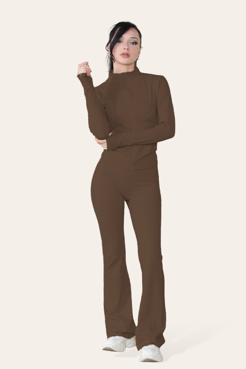 Fitted Active Yoga Lightweight Top Zip Up Workout Jacket - Multi Trends