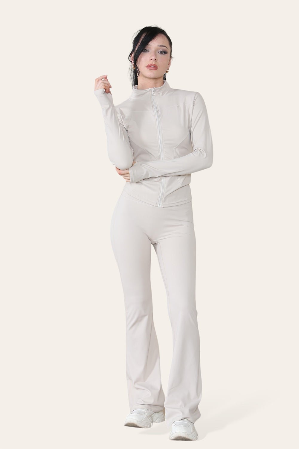 Fitted Active Yoga Lightweight Top Zip Up Workout Jacket - Multi Trends