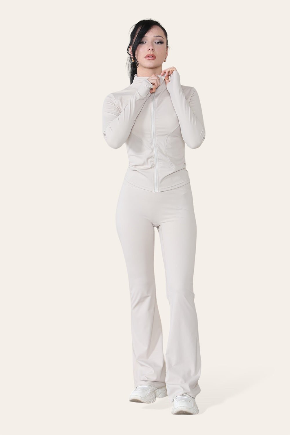 Fitted Active Yoga Lightweight Top Zip Up Workout Jacket - Multi Trends