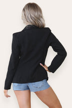 Fitted Linned Double Gold Button Collared Blazer Jacket - Multi Trends