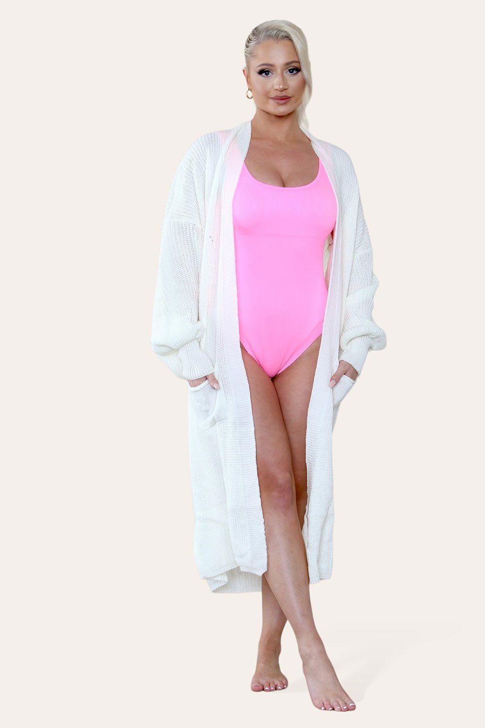 Ladies Balloon Sleeve Cardigan - MultiTrends Limited