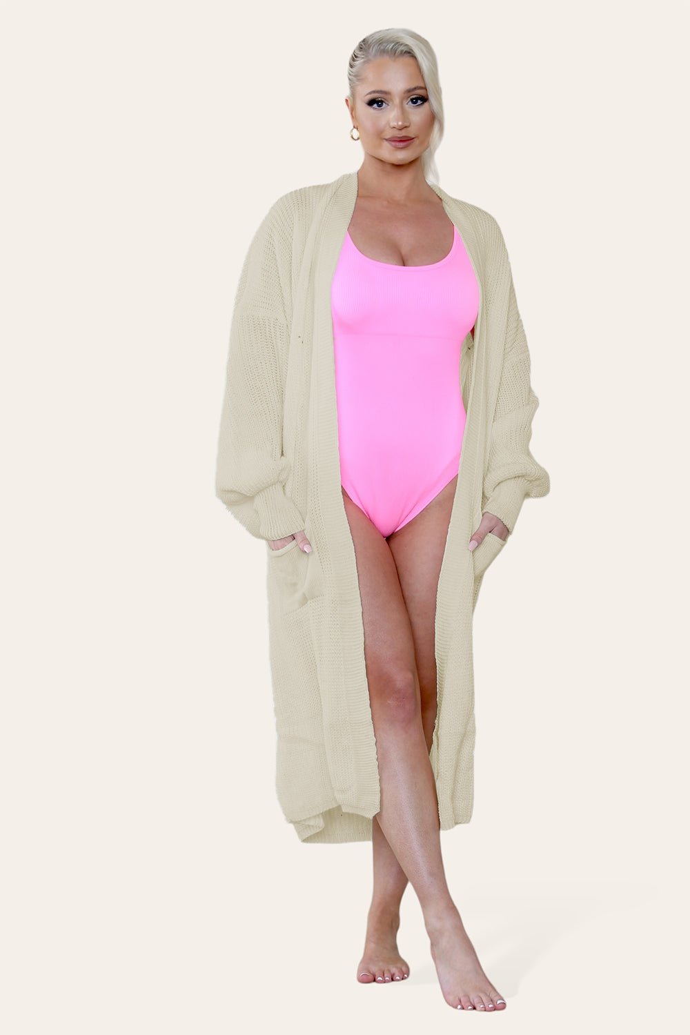 Ladies Balloon Sleeve Cardigan - MultiTrends Limited