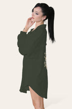 Oversized Long Sleeve Gold Sequin Eye Button Up Shirt - Multi Trends