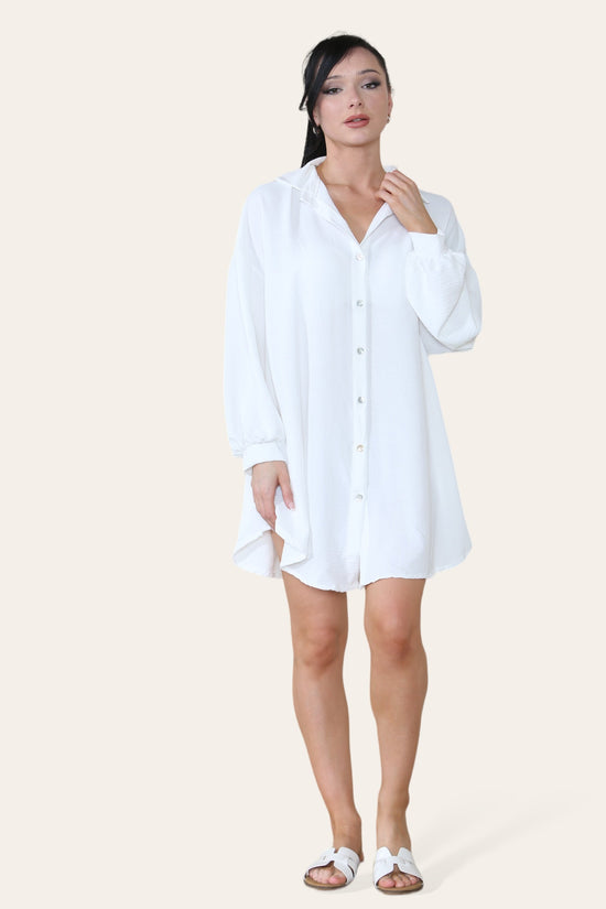Oversized Sequin Eye Cotton Gauze Cover Up in Taupe main image 1