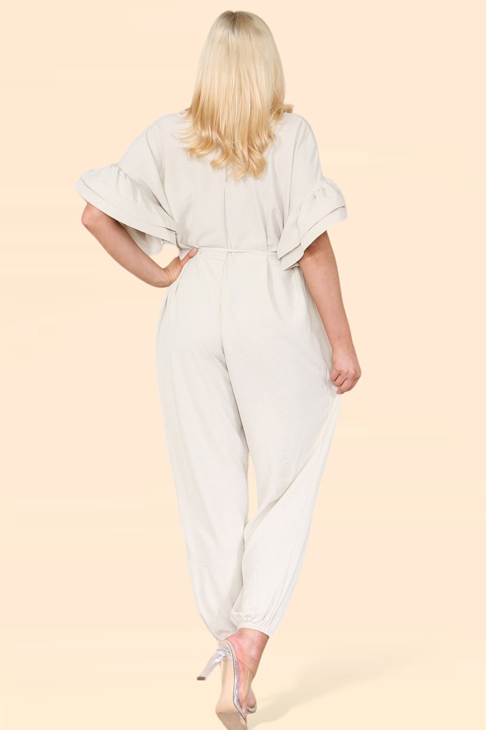 Ruffle Sleeves Frill Tie Jumpsuit - Multi Trends