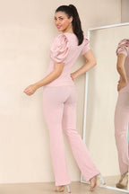 Satin Puff Sleeves Suit - Multi Trends