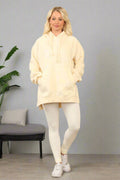 Side Split Front Pocket Over Size Hoodie - MultiTrends Limited