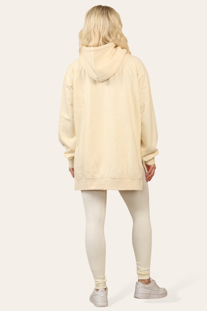 Side Split Front Pocket Over Size Hoodie - MultiTrends Limited