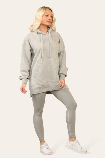 Side Split Front Pocket Over Size Hoodie - MultiTrends Limited